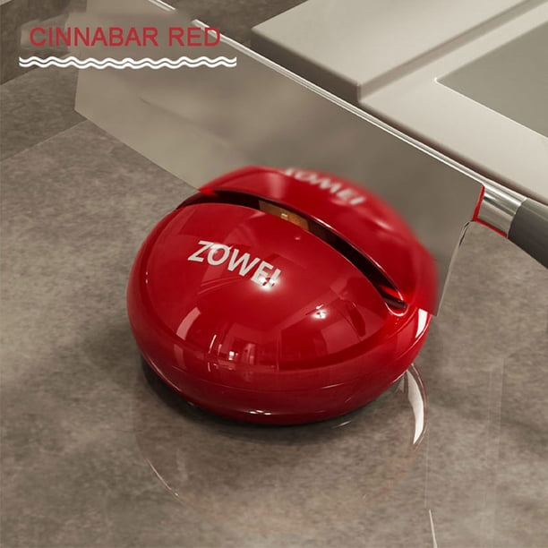 Afilador de cuchillos de ventosa redonda - Plástico y acero, ranuras compactas de afilado de 3 etapas de 2,83" para cuchillos y herramientas de cocina