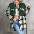 thumbnail image 2 of BLVB Women's Fall Clothes Plaid Shacket Jacket Long Sleeve Button Down Lapel Flannel Shirts Fashion Blouse Coats with Pockets, 2 of 6