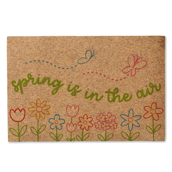 Personalization Mall Spring Is In The Air Synthetic Coir Doormat, 18x27