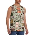 thumbnail image 2 of Pofeuu Coffee Makers Macaroons Chocolate Print Men's Muscle T-Shirt, Sleeveless, Muscle Tank, Classic Muscle Tee Top For Men Casual Sleeveless Muscle T-Shirt Trendy Clothes-3X-Large, 2 of 7