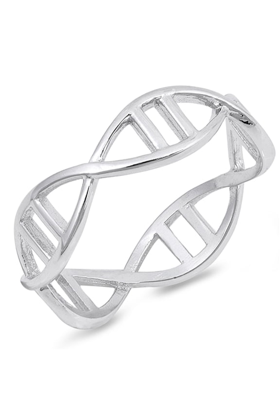 Infinity Bar Criss Cross Eternity Knot Ring .925 Sterling Silver Band Jewelry Female Male Size 4