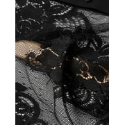 Mens Black Summer Mesh See-through Tops Shirts Long Sleeve Sheer Shirts