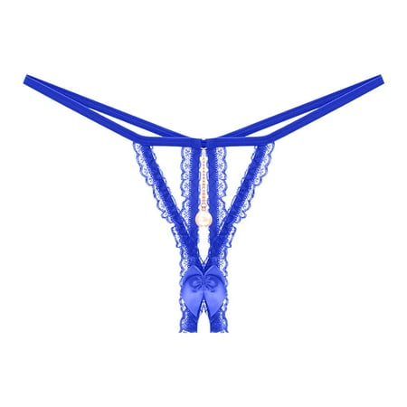 Hwmodou Women Underpants Womens Leisure Open File Low Rise Lace Pearl Hollow Boyshorts Panties For Woman