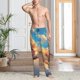 thumbnail image 2 of Fotbe Cloud Sleeping Cat Pantalones de Pijama para Hombre, Pantalones de Dormir, Pantalones de Casa con Cintura Ajustable y Bolsillos-XX-Large, 2 of 6