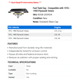 thumbnail image 2 of Fuel Tank Cap - Compatible with 1976 - 1980 Plymouth Volare - Motorad, 2 of 2