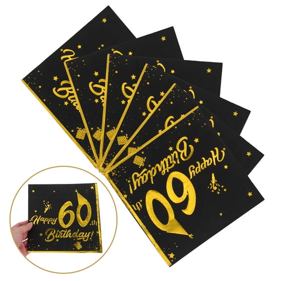 NIAIZEK Black Large Dinner Napkins with Soft Texture for Birthday Celebrations 40Pcs