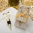 thumbnail image 3 of FASHIONCRAFT Heart Wine Bottle Stopper, Decorative Beverage Cork Topper Saver, Metal with Rubber Plug, Gold Love Design Heart Shape - for Wedding Favors, Bridal Shower, Party Gifts (48 Pack), 3 of 5