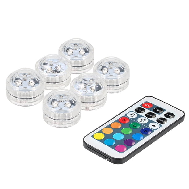 leyfeng Mini LED RGB Luz sumergible Lámpara colorida Luz de vela subacuática IP68 Resistencia al agua con control remoto