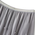 thumbnail image 2 of SWSMCLT Women's Pleated Tulle Skirt Soft Chiffon Mesh Feather Beaded High Waisted Elastic Waist Calf Length Fall Flowy Swing Layered Overlay Long Tutu Skirts Spring Summer A-Line Grey One Size, 2 of 5