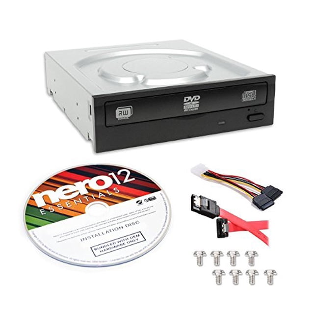Lite-On Super AllWrite IHAS124-04-KIT 24X DVD+/-RW Dual Layer Burner + Nero 12 Essentials Burning Software + Sata Cable Kit