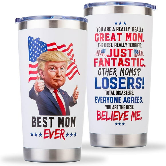 Taza de café Polmmys Best Mom Ever, 600 ml, acero inoxidable
