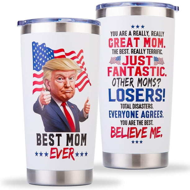 Taza de café Polmmys Best Mom Ever, 600 ml, acero inoxidable