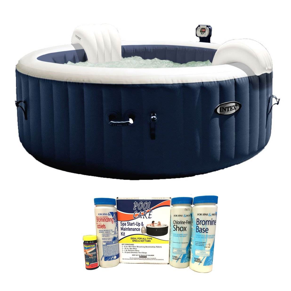 Intex 28405E Pure Spa 4Person Inflatable Hot Tub w/ Chemical