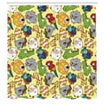 thumbnail image 3 of Ambesonne Cartoon Shower Curtain, Hippo Giraffe Koala, 69"Wx75"L, Multicolor, 3 of 5