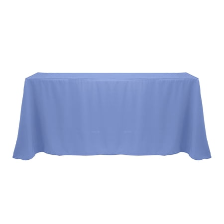 Ultimate Textile (2 Pack) 108 x 132-Inch Rectangular Polyester Linen Tablecloth with Rounded Corners - for Wedding Restaurant or Banquet use Periwinkle Blue