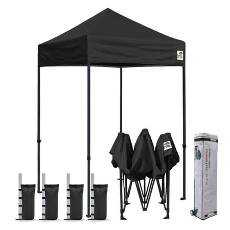 Eurmax 5x5 Pop up Canopy Outdoor Heavy Duty Tent,Black