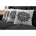 thumbnail image 5 of Ambesonne White Throw Pillow Cover 4 Pack, Occult Eye in Sun, 20", Black and White, 5 of 5