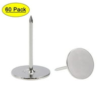 Uxcell 16mmx25mm Flat Head Furniture Nails Silver Tone Upholstery Nails Tacks 60 Pack