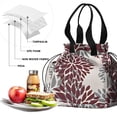 thumbnail image 4 of Boho Bohemia Pioneer Flower Art Drawstring Lunch Bag Women - Drawstring Lunch Bag Insulated for Work Office - Stain-Resistant Large Lunchbags for Women with Multi-Pockets, 4 of 6
