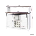 thumbnail image 3 of Farmhouse Coffee Bar Cabinet, 47" Wine Bar Cabinet w/Sliding Barn Door & Wine and Glass Rack, Kitchen Buffet Cabinet w/Storage Shelves for Dining Room, Antique White, 3 of 7