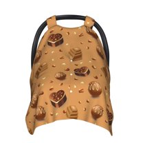 Car Seat Cover Baby - Chocolate Pattern No.9053 Breathable Infant Car Seat Cover for Baby Carseat, Lightweight Comfort Baby Essentials Must Haves Newborn Stuff for Girl Boy