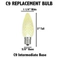 thumbnail image 5 of Novelty Lights 25 Pack C9 LED Twinkle Outdoor Christmas Replacement Bulbs, Pure White, E17/C9 Intermediate Base, .5 Watt, 5 of 5
