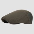 thumbnail image 2 of Comfortable Men's Cotton Newsboy Cap Flat Hat Classic Herringbone Pattern Adjustable Fit for Golf Cabbie Driving Daily Wear (AG), 2 of 4