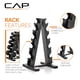 thumbnail image 4 of Set de mancuernas CAP de 68 kg recubiertas de goma hexagonales con rack, 4 of 7