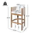 thumbnail image 2 of Christopher Knight Home Coastal Outdoor Woven Rope Barstools, Solid Wood Frames, Set of 2, Beige Cushions, 2 of 12
