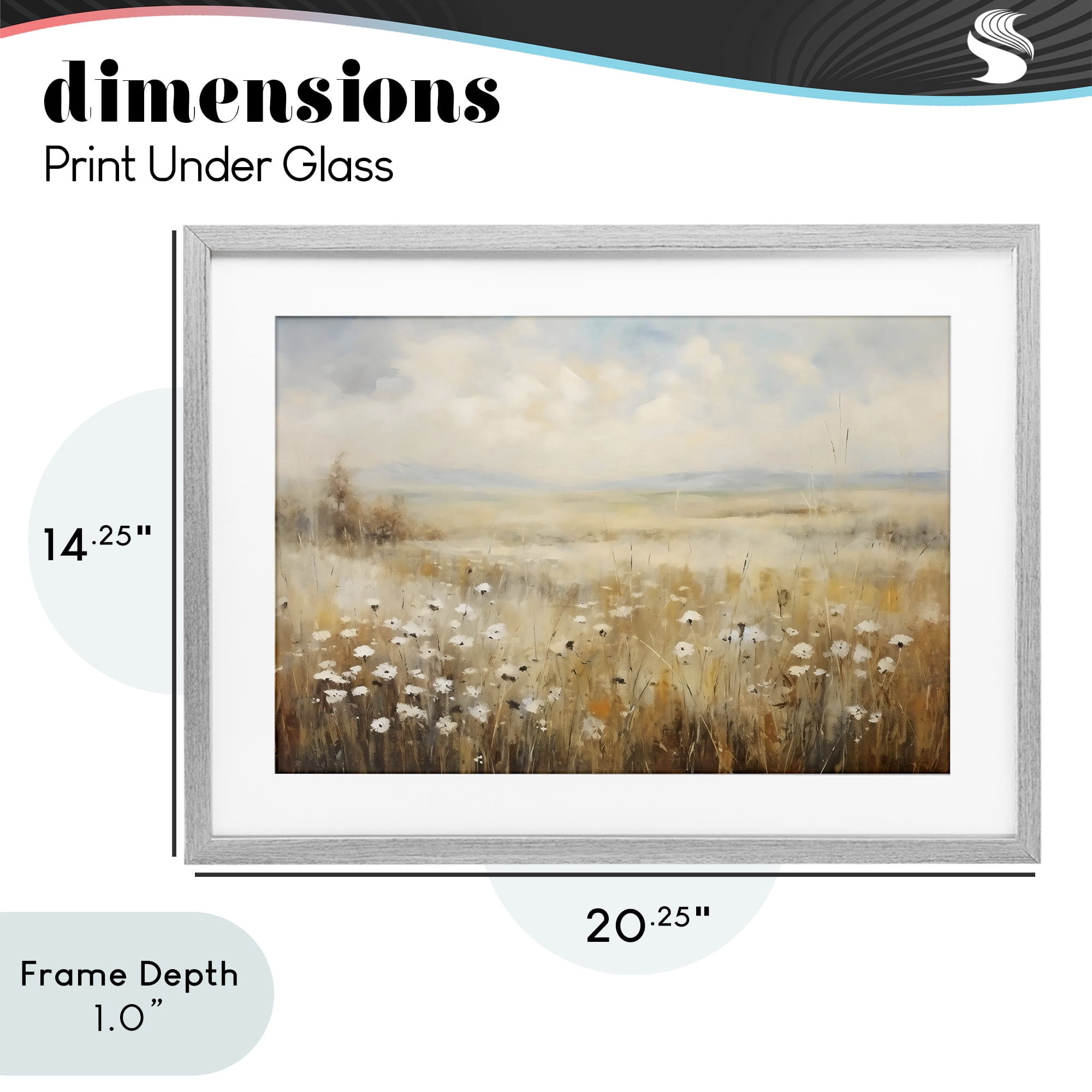 Stupell Industries Neutral Land Calmness Gray Framed Print Under Glass, design by Creative Studio