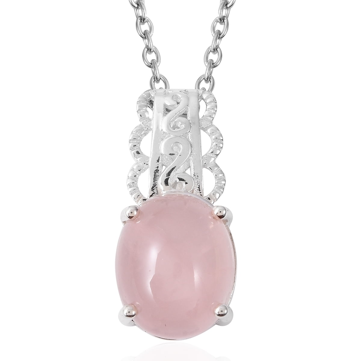 Beautiful Rose Quartz Pendant on a Sterling Silver Chain