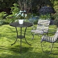 thumbnail image 5 of Garvee 24" Round Cast Aluminum Patio Bistro Table, Outdoor Coffee Side Table with Umbrella Hole, Weather-Resistant Metal Bistro Table for Balcony, Garden, Porch, Deck, Black, 5 of 8