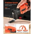 thumbnail image 3 of KFFKFF Outil Oscillant Sans Fil, Outil Oscillant Multitool 20V avec 6 Vitesses Variables 8500 - 17000 OPM, Angle d'Oscillation de 3,2°, 3 of 9