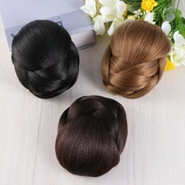 WHAMVOX Golden Hair Bun Wig for Styling with High Temperature for Weddings and Daily Use 9.5 Inches