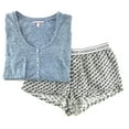 thumbnail image 1 of Victoria's Secret Pajama Set Dreamer Flannel Boxer Short and Long Sleeve Henley, 1 of 2