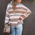 thumbnail image 5 of Herrnalise Women's Knitted Crop Tops Casual Long Sleeve Color Block Stripe Knit Sweater Lightweight Pullover Pullover Jumper Sweaters, 5 of 9
