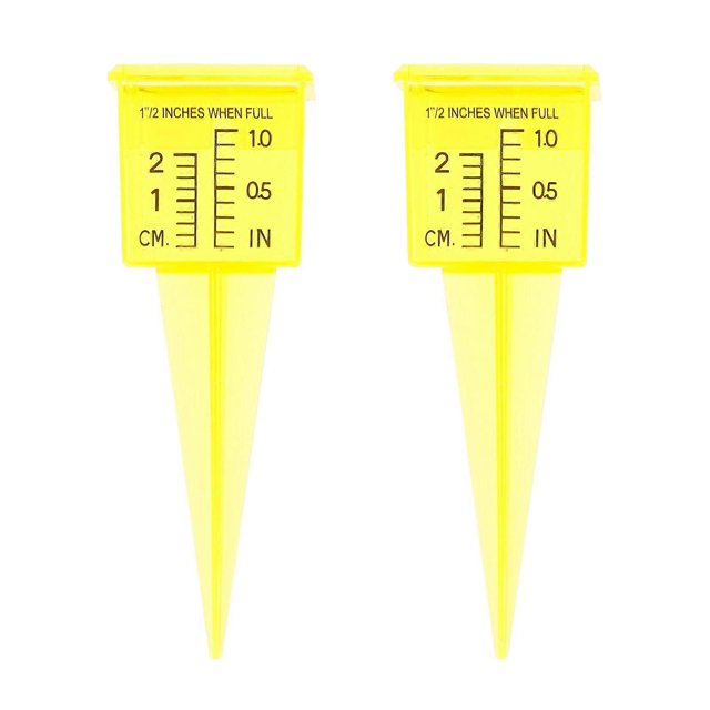2pcs Sprinkler Gauge Rainfall Measuring Cup Wide Mouth Rain Meter for Garden