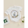 thumbnail image 3 of Arvbitana Infant Baby Easter Jumpsuit Cartoon Rabbit Letter Print Romper Boys Girls 0-18 Months, 3 of 9