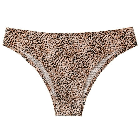 

XINSHIDE Ladies Printed Panty Coffee Lingerie Thongs Briefs 1-Pack Sexy Lingerie Panty