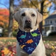 thumbnail image 2 of Dog Bandana 1 Pack,Colorful Dinosaur and Leaf Pattern Bandanas for Dogs,Cat Bandana,Small/ Large Dog Bandana 2 Size,Dog Bandanas, 2 of 6