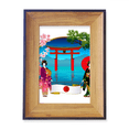 thumbnail image 1 of Chica kimono paraguas de la cultura de Japón Marco de imagen marco de escritorio, 1 of 4