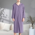 Couples Casual Solid Color Pajamas And Bathrobes Thin Zipper Hooded