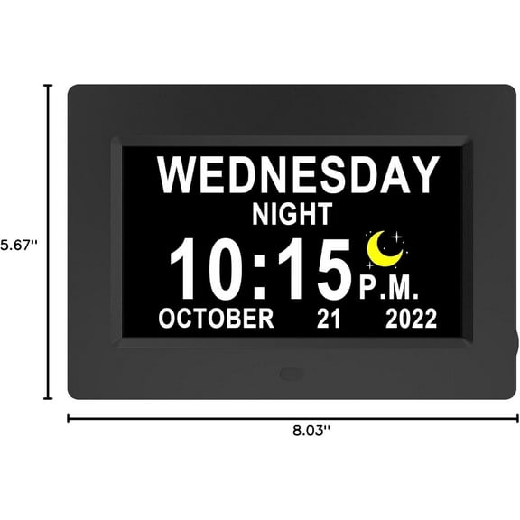 2025 New Inch HD Digital Clock with Voice Talking , Auto DST, 20 Reminders, Sleep Trainer for Seniors Dementia Alzheimer's
