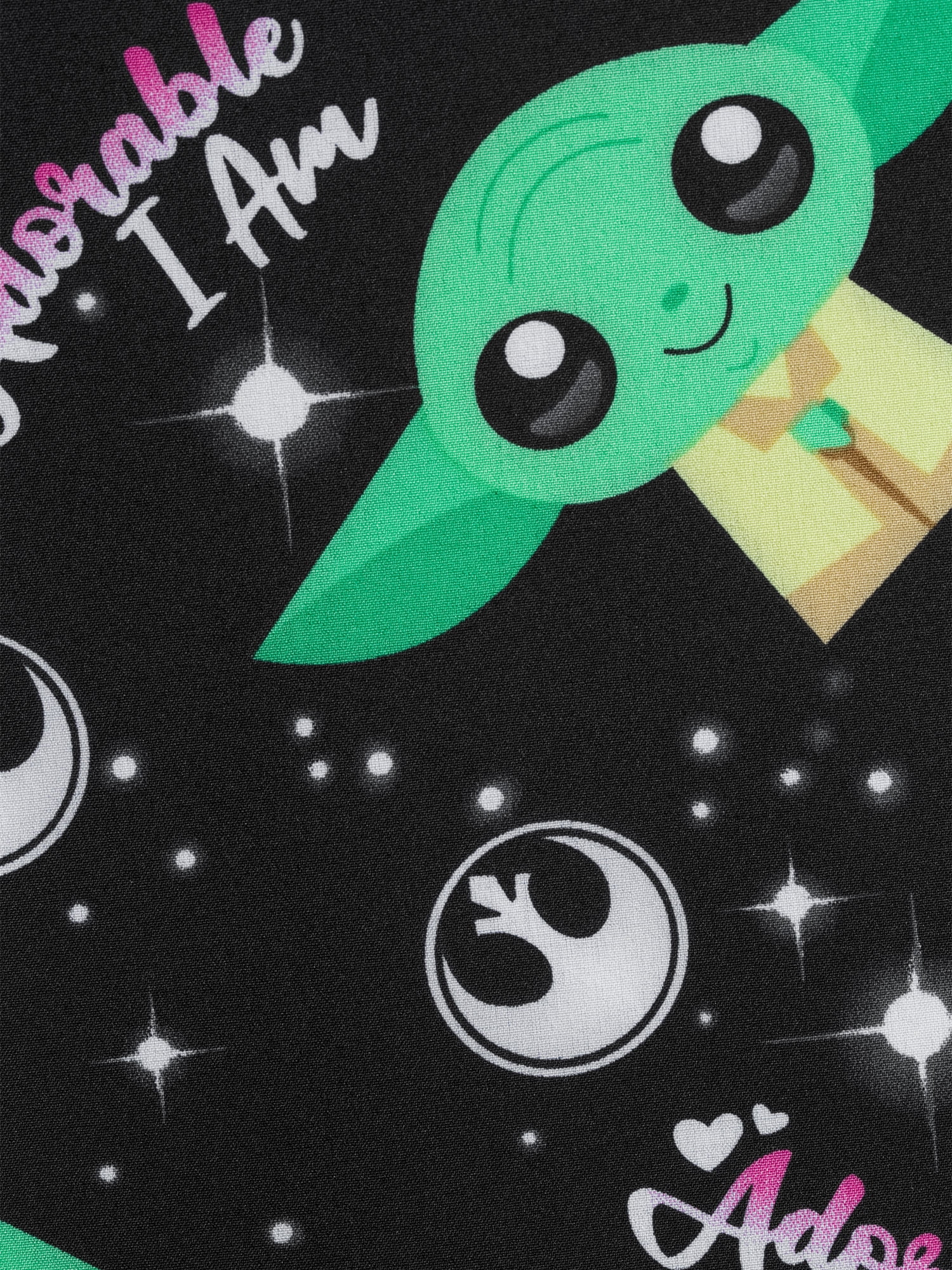 Scrubstar Women's Star Wars Yoda "Adorable I Am" V-Neck Print Scrub Top