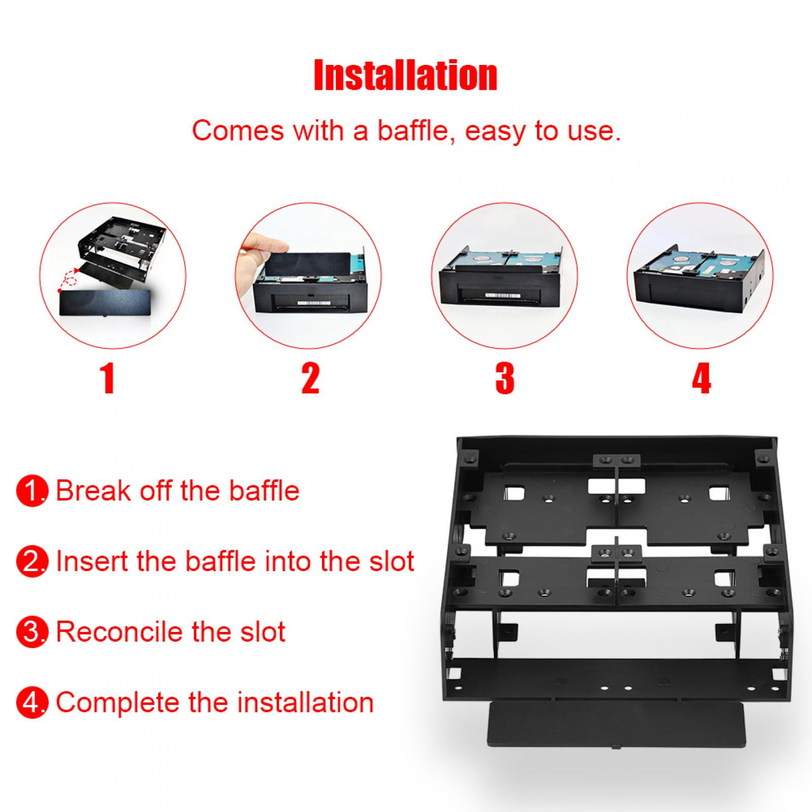 3.5 Floppy-Drive Mounting Bracket,Compatible with Standard 5.25 Bay of PC,Multifunctional Combination 5.25 to 2.5