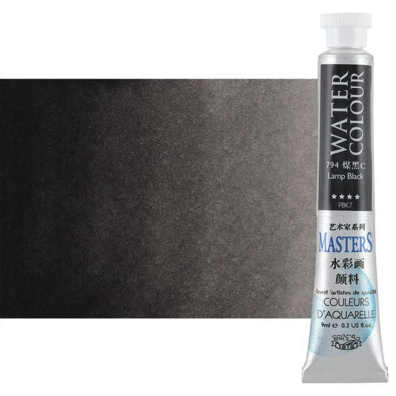 Marie's Watercolor Paint - Concentrated Color, Pure Pigments, High Lightfastness Ratings Craft Paint for Artists - Lamp Black (9mL/0.3 oz)