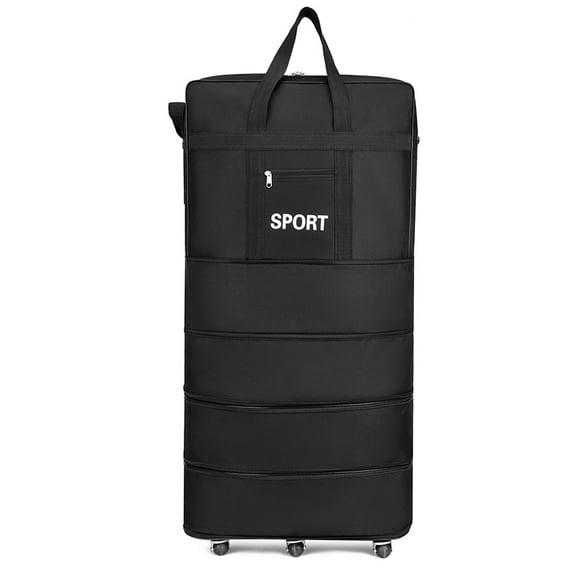 Maleta Extensible de Tela Oxford Resistente A Los Aañazos, Resistente al Agua, Con Bolsillo Frontal Con Cremallera, Color Negro, 31 Pulgadas para Viajes