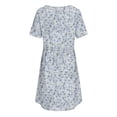 thumbnail image 7 of Dresses for Women Deep V Neck T-Shirt Mini Dresses Fashion Casual Loose Floral Printed Pleated Sundress Beach Vacation Clothes, 7 of 7