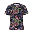 thumbnail image 4 of Vsdgher Snake And Flower Print Men's Dry Fit Mesh Athletic Shirts Moisture Wicking Tennis T-Shirt Tops, 4 of 9