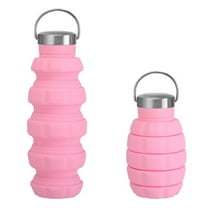 ZFYXGS 17 fl oz Collapsible Water Bottle for Travel Reusable Pink